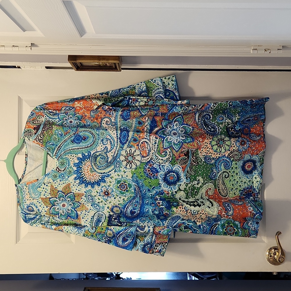 Colorful Paisley Shift Short Dress